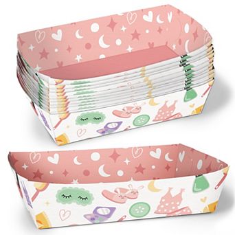 Big Dot of Happiness Pajama Slumber Party Paper Food Trays, Disposable Meal Holders - 12 Count