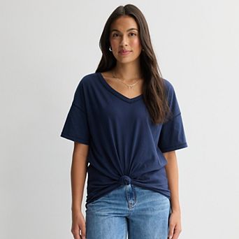 Juniors' SO® Boyfriend V-Neck T-Shirt