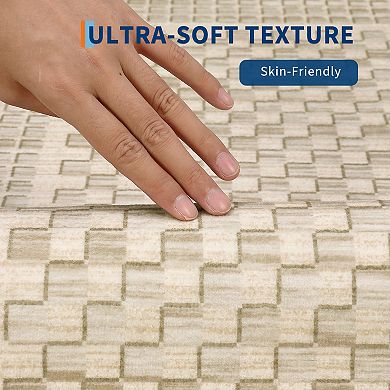 Modern Area Rug Machine Washable Non Slip Stain Resistant Pet Friendly Foldable Carpet for Bathroom