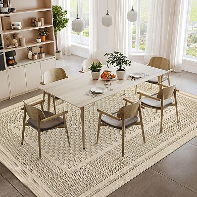 Modern Area Rug Machine Washable Non Slip Stain Resistant Pet Friendly Foldable Carpet for Bathroom