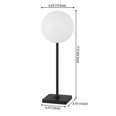 Allie 17.5" Modern Indoor/Outdoor LED Table Lamp Cordless, Dimmable, Touch Sensor (Set of 2)
