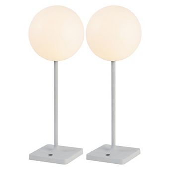 Allie 17.5" Modern Indoor/Outdoor LED Table Lamp Cordless, Dimmable, Touch Sensor (Set of 2)