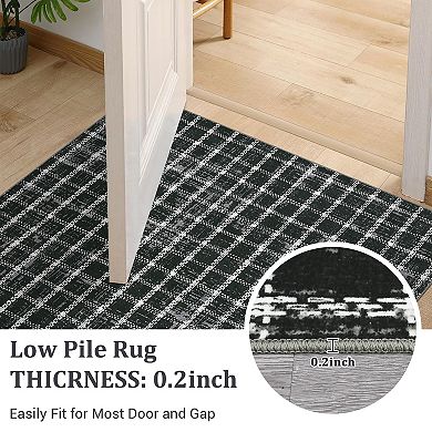 Modern Area Rug Machine Washable Non Slip Non Shedding Low Pile Foldable Mat for Living Room