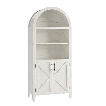Arched Kitchen Pantry Storage Cabinet with Five-Tier Open Shelves and Nice Texture