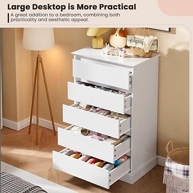 5 Drawer Dresser with Deep Drawers and Wide Top