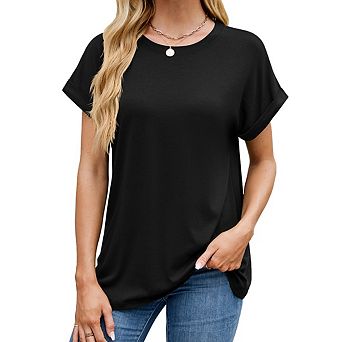 Women's Summer Tops Oversized Short Sleeve Business Casual T Shirts Trendy Fashion Clothes