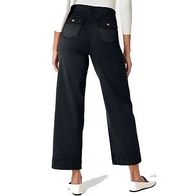 Women's Versatile Nine-Point Jeans Classic Loose Straight Pants Comfortable Daily Wear