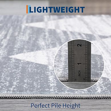 Modern Area Rug Non Slip Non Shedding Stain Resistant Low Pile Carpet for Laundry Dining Room