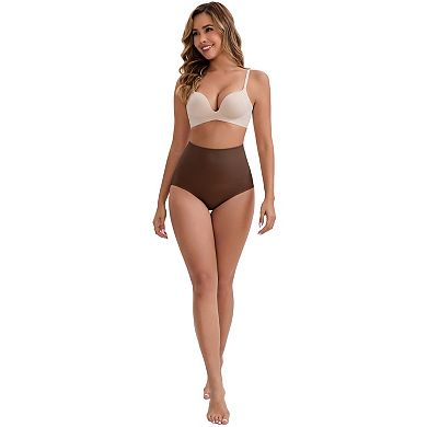 Women's High-Waisted Tummy Control Hip Lifting Underwear Seamless Solid Body Control Panties 2Packs