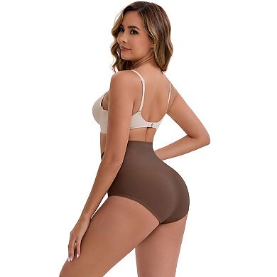 Women's High-Waisted Tummy Control Hip Lifting Underwear Seamless Solid Body Control Panties 2Packs