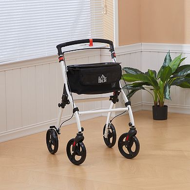 HOMCOM Upright Walker, Walking Aid Rolling Walker with Tray,