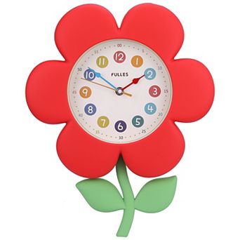 Flower Design Wall Clock, Silent Non Ticking Colorful Numbers Clocks for Office, Home 15x12x2.8 inch