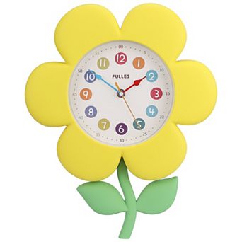 Flower Design Wall Clock, Silent Non Ticking Colorful Numbers Clocks for Office, Home 15x12x2.8 inch