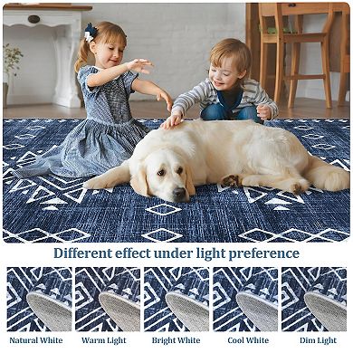 Modern Boho Area Rug Machine Washable Non Slip Ultra Thin Non Shedding for Living Room