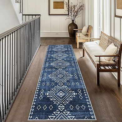 Modern Boho Area Rug Machine Washable Non Slip Ultra Thin Non Shedding for Living Room