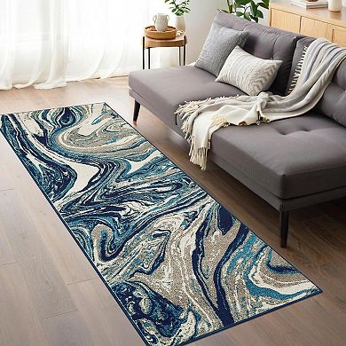 Abstract Area Rug Machine Washable Non Shedding Stain Resistant Pet Friendly carpet for Playroom
