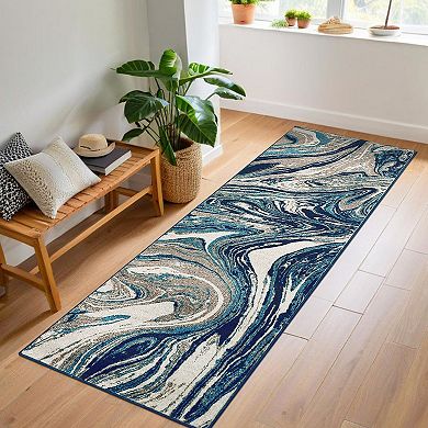 Abstract Area Rug Machine Washable Non Shedding Stain Resistant Pet Friendly carpet for Playroom