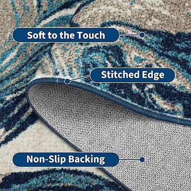 Abstract Area Rug Machine Washable Non Shedding Stain Resistant Pet Friendly carpet for Playroom