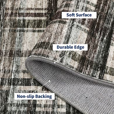 Modern Area Rug Machine Washable Non Slip Non Shedding Low Pile Carpet for Playroom Dining Room