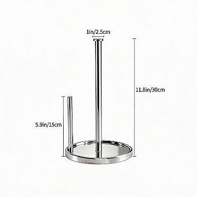 Stainless Steel One-Handed Paper Towel Holder with Weighted Base