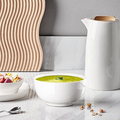 10 Ounce Porcelain Bowls Set 8 Pack Premium White Ceramic Bowls for Cereal, Soup, Salad, Pasta