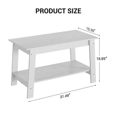 Modern Two-Tier Farmhouse Coffee Table with Open Shelf