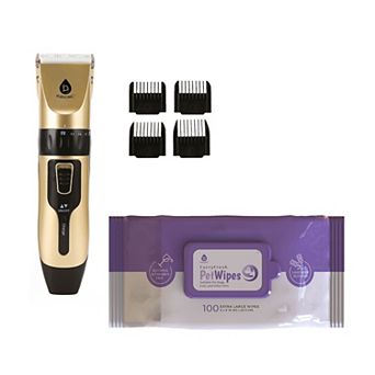 Pet Care Bundle: Furry Fresh Lavender Pet Wipes & Rechargeable Pet Hair Trimmer Complete Grooming