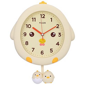 Cute Duck Wall Clock, 3D Cartoon Animal Silent Non Ticking Clock for Office Home School 15x12x2 inch