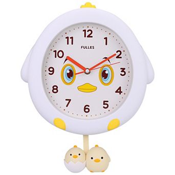 Cute Duck Wall Clock, 3D Cartoon Animal Silent Non Ticking Clock for Office Home School 15x12x2 inch