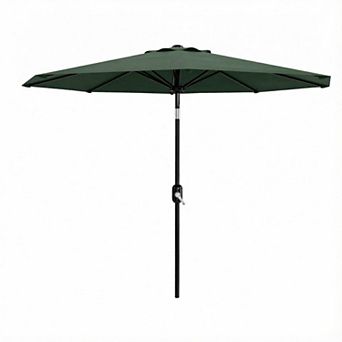 9 ft Patio Table Umbrella - 8 Sturdy Ribs, Push Button Tilt, Crank, UV & Waterproof