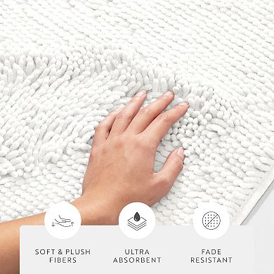 Plush Chenille Bath Mat - 2 Pack