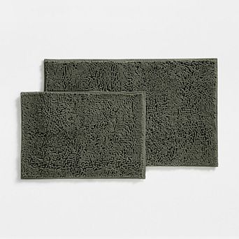 Plush Chenille Bath Mat - 2 Pack