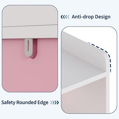 Toy Storage Organizer with Movable Drawers and Hidden Wheels