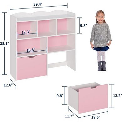 Toy Storage Organizer with Movable Drawers and Hidden Wheels