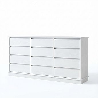 Large 12 Drawer Dresser with Wide Top and Deep Storage Drawers