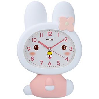 Cute Bunny Wall Clock, 3D Cartoon Rabbit Silent Sweep Clock, Battery Operated 16x11x2.1 inch