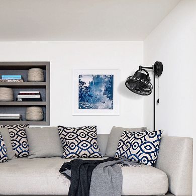 10" Modern 3-Blade Crystal Wall Mount Fan with Pull Chain