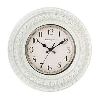 12" Outdoor Wall Clock Waterproof Garden Clock, Double Layer Lace, Battery Operated, Silent Movement