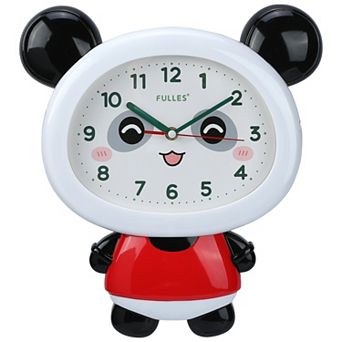 Cute Panda Wall Clock, Cartoon Animal Decorative Clocks Silent Non-Ticking for Home 15x12x1.7 inch