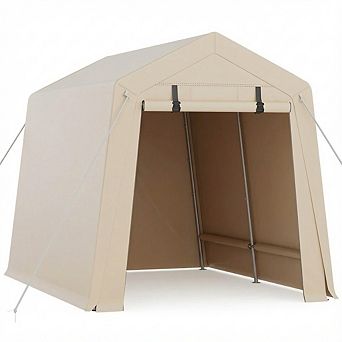 Heavy Duty Portable Carport Shelter with Roll-Up Windows and Removable Sidewalls