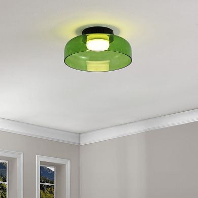Kalmar Modern Minimalist Iron/Glass Dimmable Integrated LED Flush Mount