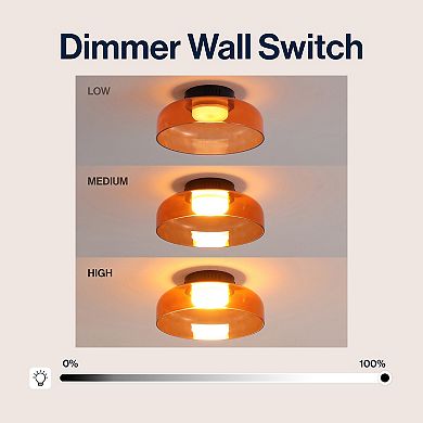 Kalmar Modern Minimalist Iron/Glass Dimmable Integrated LED Flush Mount