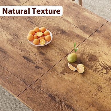Industrial Rectangular Dining Table for Six to Eight People