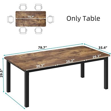 Industrial Rectangular Dining Table for Six to Eight People