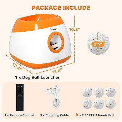 PawHut Automatic Dog Ball Launcher, Dog Ball Thrower, 26-80 FT Distance