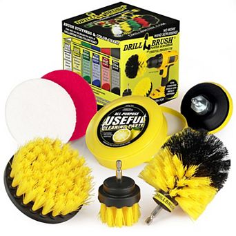 Yellow Toilet Cleaning Kit With Useful Cleaning Paste - Shower Scrubber - Tile & Grout Cleaner