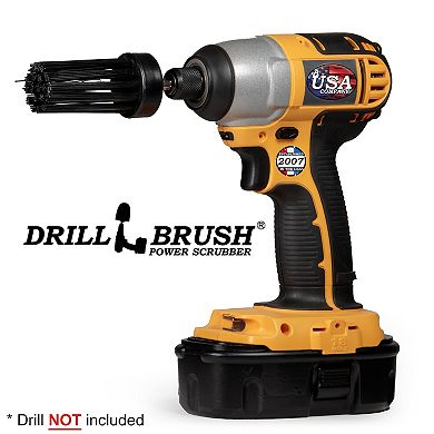 1in Black Brush - Ultra Stiff Stiffness - Long Bristles - Grill & Industrial Spot Cleaning
