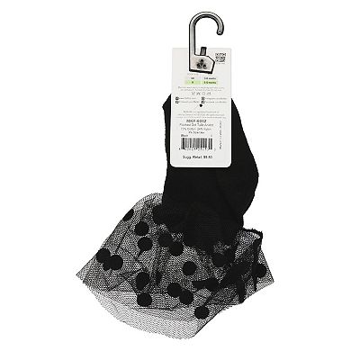 Flocked Dot Cotton Blend Tulle Anklet