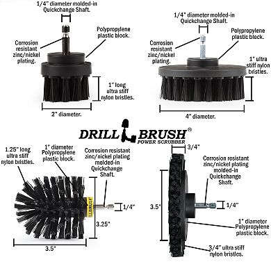 4pc Grill Brush Cleaning Set - Grill Tools - Electric Smokers - Oven Racks - Fireplace Grates