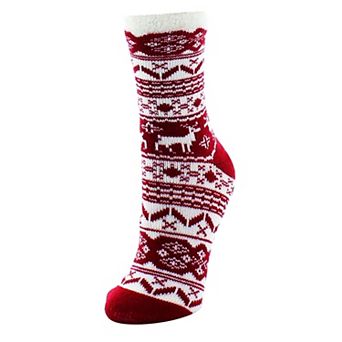 Women's Holiday Cheer Fuzzy Lined Crew Socks